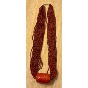 Vintage Hobe Necklace Patent 3427891 Natural Apple Sponge Coral Multi-Strand 70s